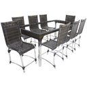Ver imagem 1 de Conjunto de 8 Cadeiras e Mesa de Jantar Haiti em Alumínio para Cozinha, Edícula - Pedra Ferro