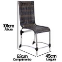 Ver imagem 4 de Conjunto de 8 Cadeiras e Mesa de Jantar Haiti em Alumínio para Cozinha, Edícula - Pedra Ferro