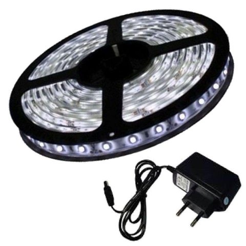 Fita Led 5050 Branco Frio Rolo 5m com Fonte 12v 5a