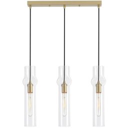 Pendente De Vidro Transparente e Dourado - 1 Pendente De Vidro Transparente e Dourado - 1