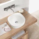 Ver imagem 2 de Cuba Ceramica Lavabo de Sobrepor com Valvula Click, 37x37cm Mx203 Cor:branco