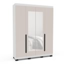 Ver imagem 2 de Roupeiro Solteiro Madri 4 Portas com Espelho 161x214cm Creme/Branco 250828
