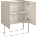 Ver imagem 6 de Aparador Buffet para Sala de Jantar Industrial Orgânico 90cm Alek A03 Off White - Lyam Decor