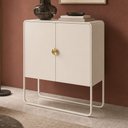 Ver imagem 3 de Aparador Buffet para Sala de Jantar Industrial Orgânico 90cm Alek A03 Off White - Lyam Decor