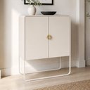 Ver imagem 1 de Aparador Buffet para Sala de Jantar Industrial Orgânico 90cm Alek A03 Off White - Lyam Decor
