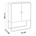 Ver imagem 5 de Aparador Buffet para Sala de Jantar Industrial Orgânico 90cm Alek A03 Off White - Lyam Decor