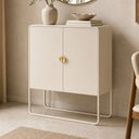 Ver imagem 2 de Aparador Buffet para Sala de Jantar Industrial Orgânico 90cm Alek A03 Off White - Lyam Decor