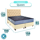 Ver imagem 3 de Conjunto Cama Box Bege Queen + Colchão Molas Ensacadas Petrus Paropas + Cabeceira