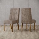 Ver imagem 1 de Cadeira para Mesa de Jantar Eloá Ambiente Kit 2 Peças Nature Cacao - Henn