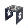 Comedouro Elevado Individual Cão Porte M Preto - 1