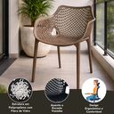 Ver imagem 5 de Poltrona Design Vazado Suits em Polipropileno Reforçado Área Gourmet e Varanda - Fendi