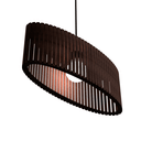 Ver imagem 2 de Luminária Pendente Zepelim Modelo Ripado -:Marrom