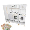 Ver imagem 2 de Cozinha Infantil com Geladeira, Máquina de Lavar e Módulo Crescer Kit Livro Educativo em Madeira - C