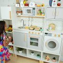 Ver imagem 1 de Cozinha Infantil com Geladeira, Máquina de Lavar e Módulo Crescer Kit Livro Educativo em Madeira - C