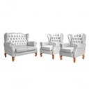 Ver imagem 1 de Conjunto de Sofás Imperador 4 Lugares 135cm Branco Bella Decor