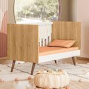 Ver imagem 2 de Berço Mini Cama Q Encanto Retrô - Palladium Decor Cor Freijó / Branco