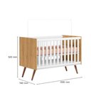 Ver imagem 3 de Berço Mini Cama Q Encanto Retrô - Palladium Decor Cor Freijó / Branco