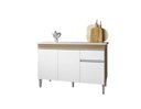 Ver imagem 1 de Gabinete Balcão Tatiane 120cm 3 Portas e 1 Gaveta S/tampo - Am/bc