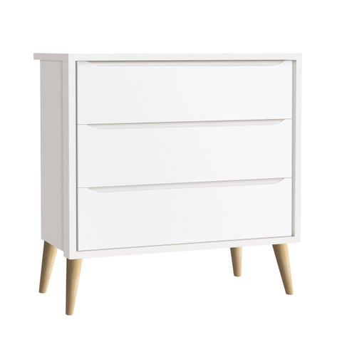 Cômoda Gaveteiro Théo New Branco Fosco com Natural - Reller