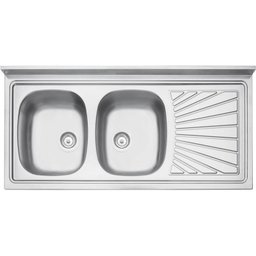 Pia Aço Inox 120x60 2CE Perfecta - 1 Pia Aço Inox 120x60 2CE Perfecta - 1