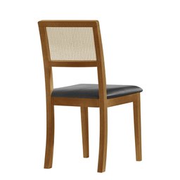Kit 8 Cadeiras de Jantar Estofada Couro Rubi Madeira Maciça:preto - 5