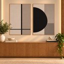 Ver imagem 1 de Quadro Decorativo Abstrato Duo Elegance Moldura Filete:Moldura Freijó/40x60