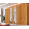 Guarda Roupa Casal Potente C/6 Gavetas e 6 Portas C/ 4 Ripadas C/2 Espelhos Peroba - Europa - 1