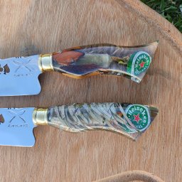 Faca Artesanal 10' Churrasco 3mm Aço Inox 420c cabo Hibrido Heineken Folhas Nype Picanheira - 2