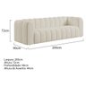 Sofá 3 Lugares 200cm Orgânico Luxo Recepção Giordana Bouclé - Amarena Móveis - 4