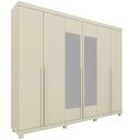 Ver imagem 2 de Guarda-Roupa Casal 6 Portas com Espelho com Pés Imperatriz 100% MDF