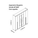 Ver imagem 3 de Guarda-Roupa Casal 6 Portas com Espelho com Pés Imperatriz 100% MDF