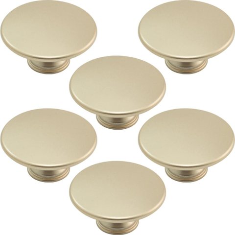 Kit 6 Puxadores 201 Tucson Ponto Dourado para Móveis Armários e Gavetas