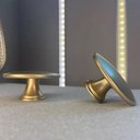 Ver imagem 2 de Kit 6 Puxadores 201 Tucson Ponto Dourado para Móveis Armários e Gavetas