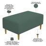 Puff Decorativo Sala de Estar Cléo Pés Palito 90cm Suede Verde Musgo - 4