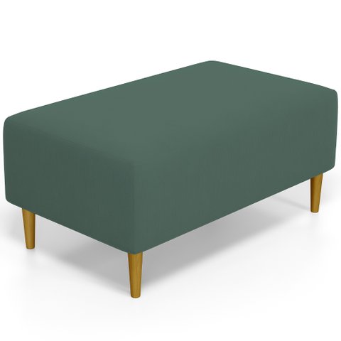 Puff Decorativo Sala de Estar Cléo Pés Palito 90cm Suede Verde Musgo