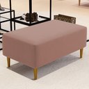 Ver imagem 1 de Puff Decorativo Sala de Estar Cléo Pés Palito 90cm Suede Rosê