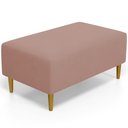 Ver imagem 2 de Puff Decorativo Sala de Estar Cléo Pés Palito 90cm Suede Rosê