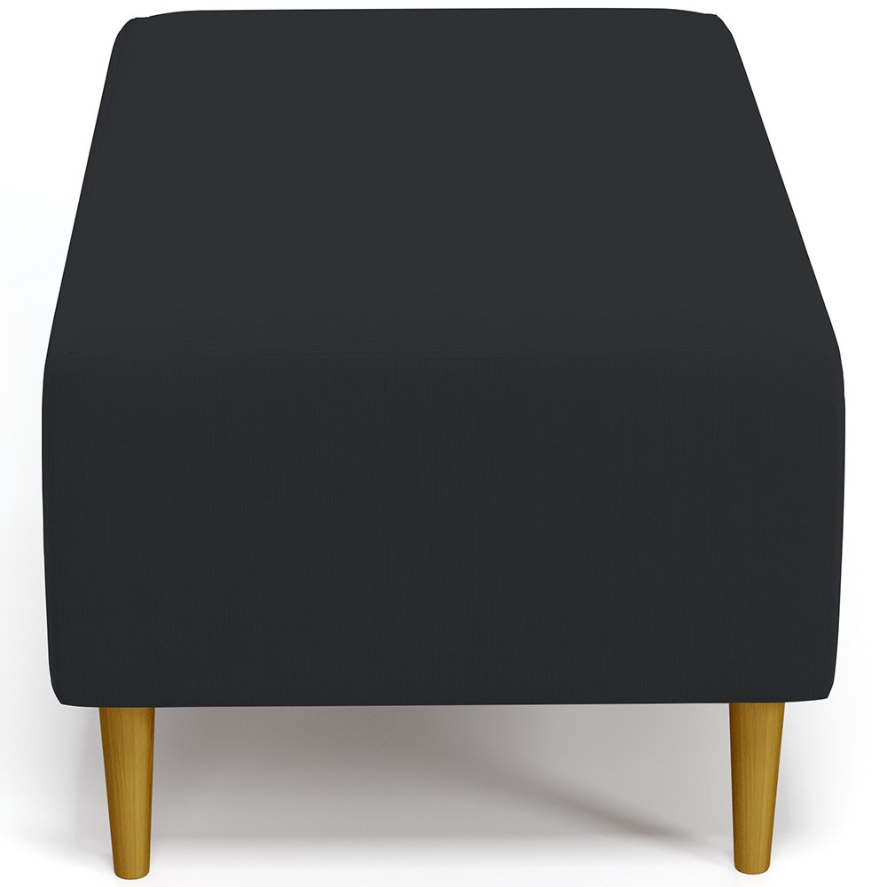 Puff Decorativo Sala de Estar Cléo Pés Palito 90cm Suede Preto - 6