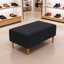 Ver imagem 2 de Puff Decorativo Sala de Estar Cléo Pés Palito 90cm Suede Preto