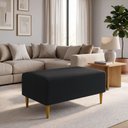 Ver imagem 1 de Puff Decorativo Sala de Estar Cléo Pés Palito 90cm Suede Preto