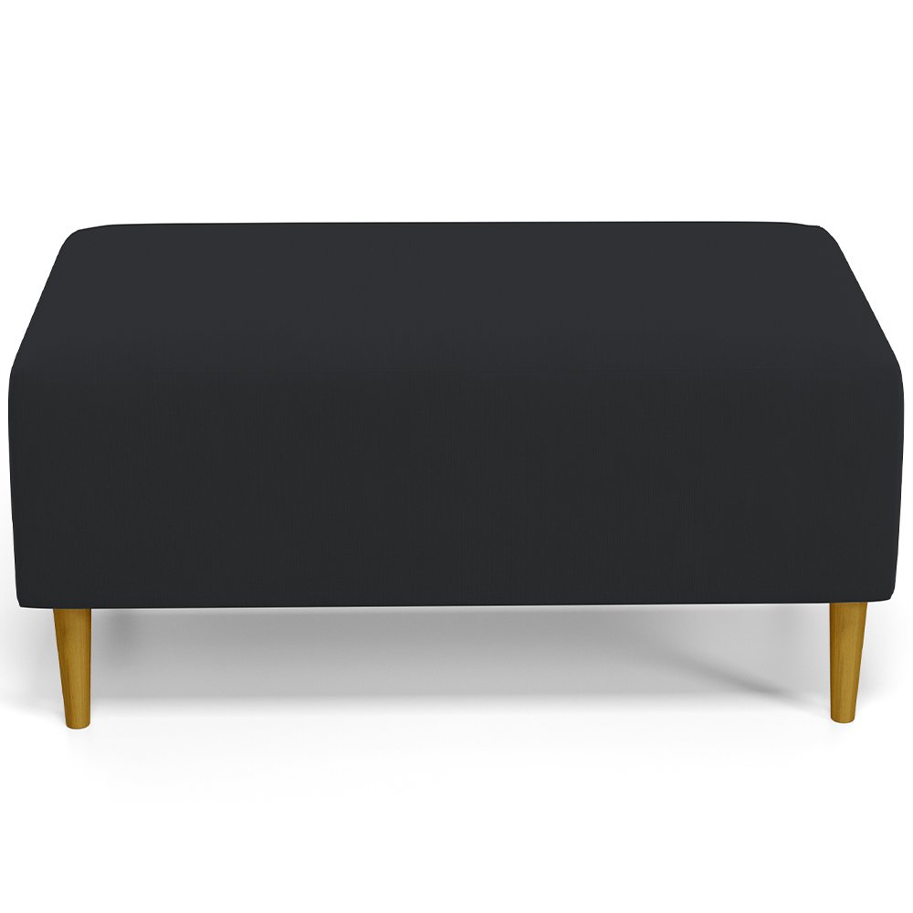 Puff Decorativo Sala de Estar Cléo Pés Palito 90cm Suede Preto - 3