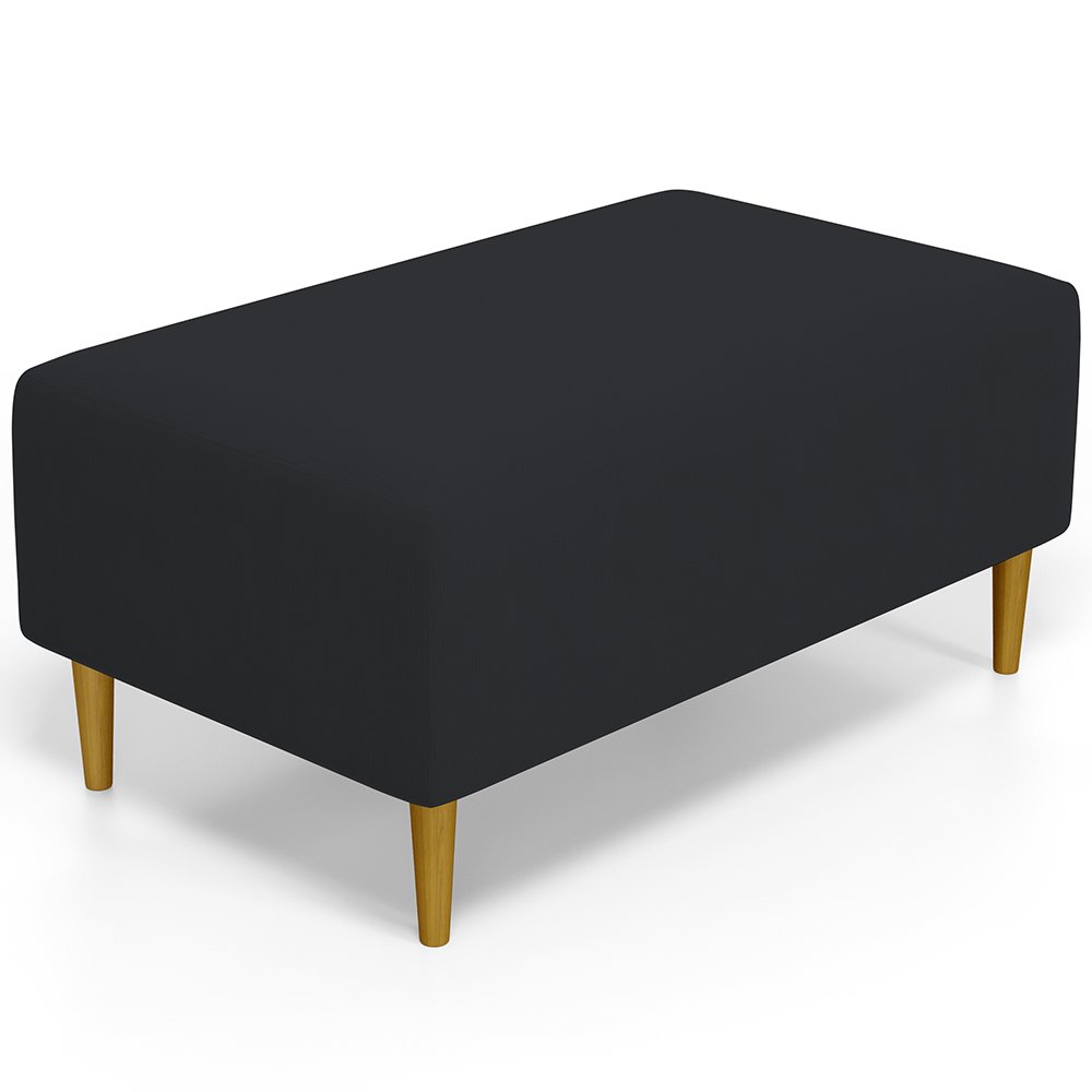 Puff Decorativo Sala de Estar Cléo Pés Palito 90cm Suede Preto