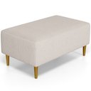 Ver imagem 1 de Puff Decorativo Sala de Estar Cléo Pés Palito 90cm Linho Bege