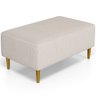 Puff Decorativo Sala de Estar Cléo Pés Palito 90cm Linho Bege - 1