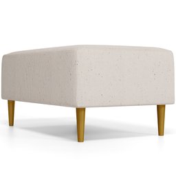 Puff Decorativo Sala de Estar Cléo Pés Palito 90cm Linho Bege - 7