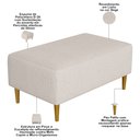 Ver imagem 4 de Puff Decorativo Sala de Estar Cléo Pés Palito 90cm Linho Bege