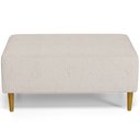 Ver imagem 3 de Puff Decorativo Sala de Estar Cléo Pés Palito 90cm Linho Bege