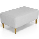 Ver imagem 1 de Puff Decorativo Sala de Estar Cléo Pés Palito 90cm Linho Cinza