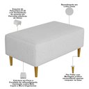 Ver imagem 4 de Puff Decorativo Sala de Estar Cléo Pés Palito 90cm Linho Cinza