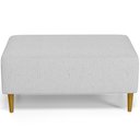 Ver imagem 3 de Puff Decorativo Sala de Estar Cléo Pés Palito 90cm Linho Cinza